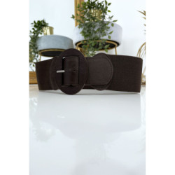 Ceinture marron boucle oval avec taille élastique