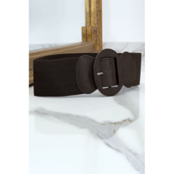 Ceinture marron boucle oval avec taille élastique