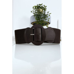 Ceinture marron boucle oval avec taille élastique