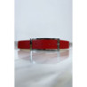 Ceinture rouge avec boucle argenté