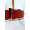 Ceinture rouge avec boucle argenté