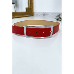 Ceinture rouge avec boucle argenté