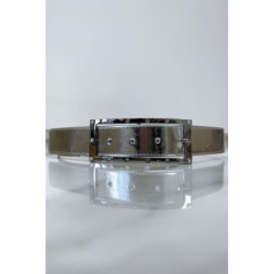 Ceinture argenté avec boucle rectangle strass et argenté