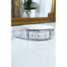 Ceinture argenté avec boucle rectangle strass et argenté