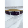 Ceinture violette avec boucle rectangle strass et argenté