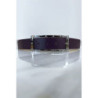 Ceinture violette avec boucle rectangle strass et argenté