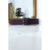 Ceinture violette avec boucle rectangle strass et argenté