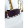 Ceinture violette avec boucle rectangle strass et argenté