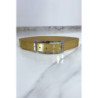 Ceinture doré avec boucle rectangle strass et argenté