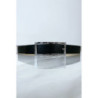 Ceinture noire avec boucle rectangle strass et argenté