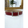 Ceinture bordeaux avec boucle rectangle strass et argenté