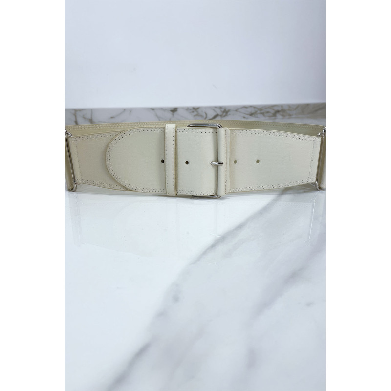 Grosse ceinture beige. Ceinture femme