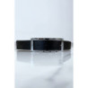 Ceinture verte avec boucle rectangle strass et argenté