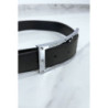 Ceinture verte avec boucle rectangle strass et argenté