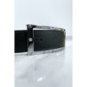 Ceinture verte avec boucle rectangle strass et argenté