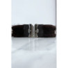 Ceinture élastique marron avec accessoire et plume