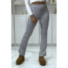 Pantalon blanc motif carreaux patte d'eph