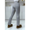 Pantalon blanc motif carreaux patte d'eph