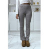Pantalon camel motif carreaux patte d'eph