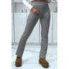 Pantalon camel motif carreaux patte d'eph