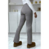 Pantalon camel motif carreaux patte d'eph