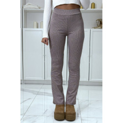 Pantalon bordeaux motif carreaux patte d'eph