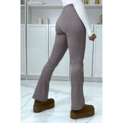 Pantalon bordeaux motif carreaux patte d'eph