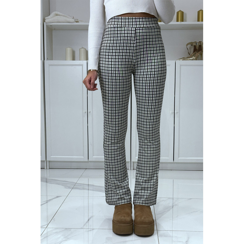 Pantalon canard motif carreaux patte d'eph
