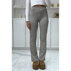 Pantalon rose motif carreaux patte d'eph