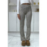 Pantalon rose motif carreaux patte d'eph