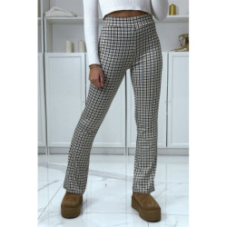 Pantalon rose motif carreaux patte d'eph