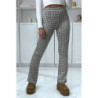 Pantalon rose motif carreaux patte d'eph