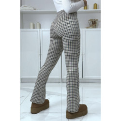 Pantalon rose motif carreaux patte d'eph