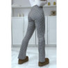 Pantalon blanc motif carreaux patte d'eph