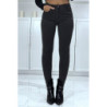 Jean slim anthracite extensible avec fermeture zip et poches