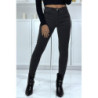 Jean slim anthracite extensible avec fermeture zip et poches