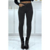 Jean slim anthracite extensible avec fermeture zip et poches