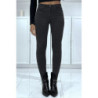 Jean slim anthracite extensible avec fermeture zip et poches