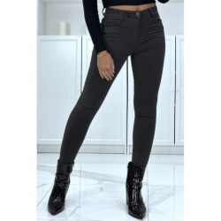 Jean slim anthracite extensible avec fermeture zip et poches