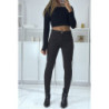Jean slim marron extensible à fermeture zip