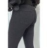 Jean slim noir taille haute avec poches arrières