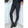 Jean slim noir taille haute avec poches arrières