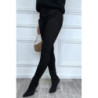 Jean slim noir taille haute avec poches
