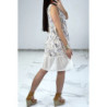 Robe d'été bleue à imprimé coloré et crochet style bohème