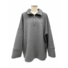 Sweat gris Oversize à Col Zippé – Douceur & Style Italien