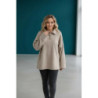 Sweat beige Oversize à Col Zippé – Douceur & Style Italien