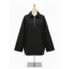 Sweat noir Oversize à Col Zippé – Douceur & Style Italien
