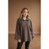 Sweat marron Oversize à Col Zippé – Douceur & Style Italien