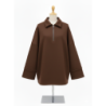 Sweat marron Oversize à Col Zippé – Douceur & Style Italien