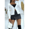 Gilet blanc en maille tricot très extensible et très doux